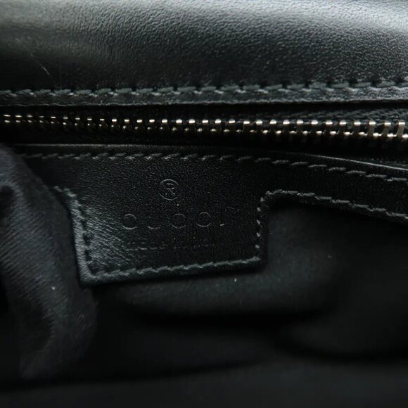 100% Authentic GUCCI Petite Black Leather Satchel 1634-081024 - Picture 10 of 12